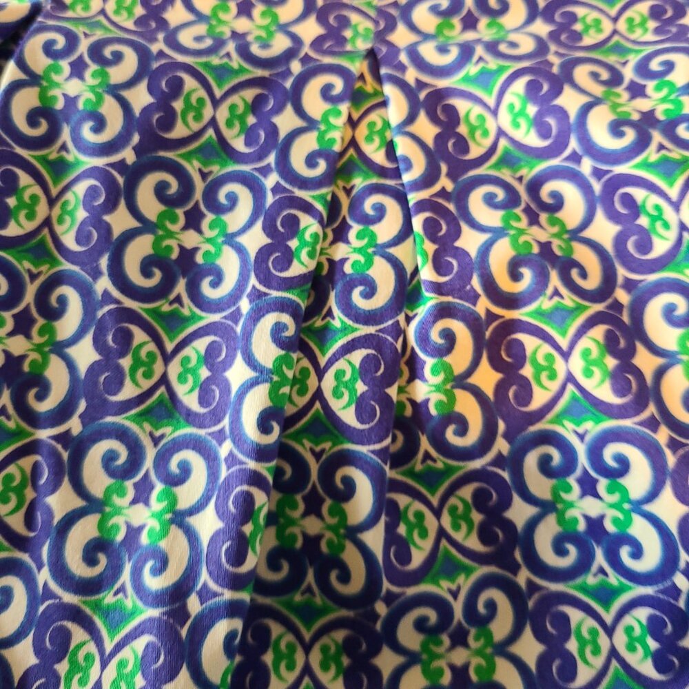 NINE WEST MIDI - SLEEVELESS--FIT& FLARE-DRESS SZ 8 ''BLUE COMBO'' GEO PRINT - Picture 3 of 15